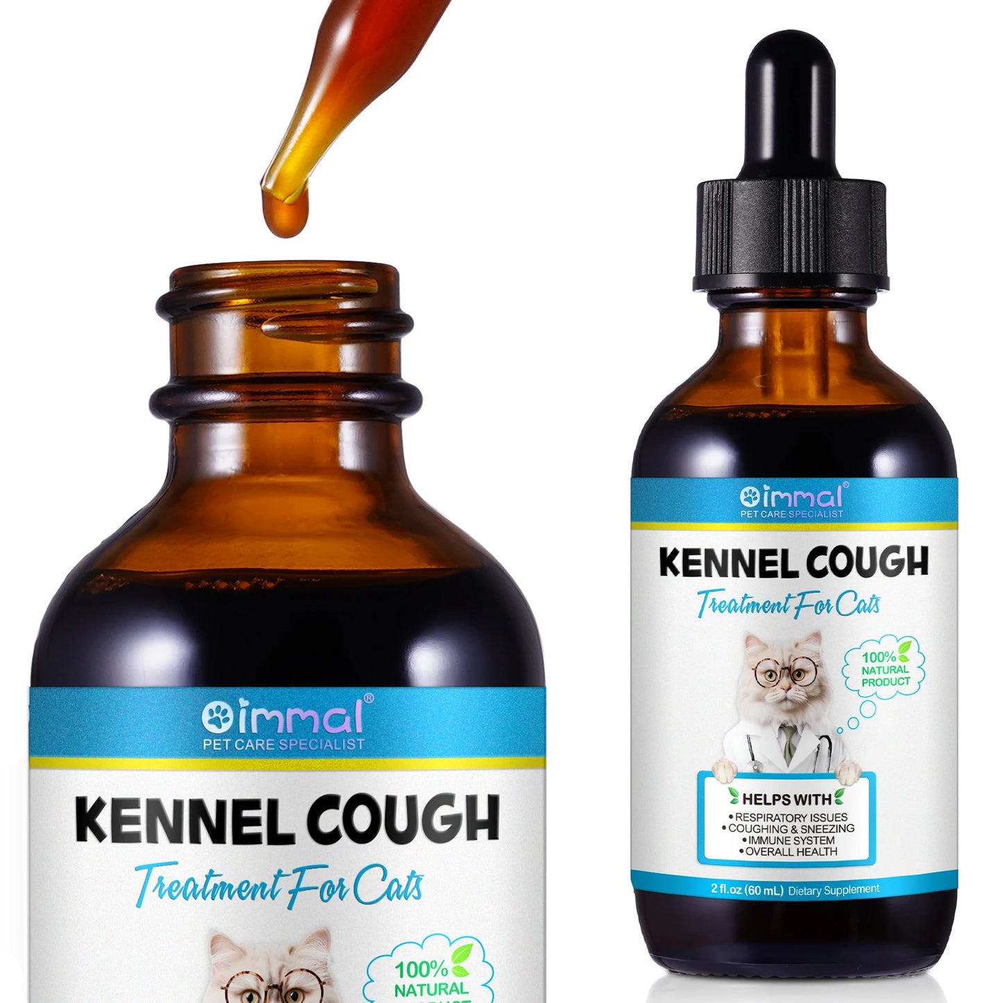 Cough Relief Drops for Cats Throat Soother Dry and Wet Pet Cough 2 Fl Oz Ingredients Formulated to Soothe Pets Irritated Throat