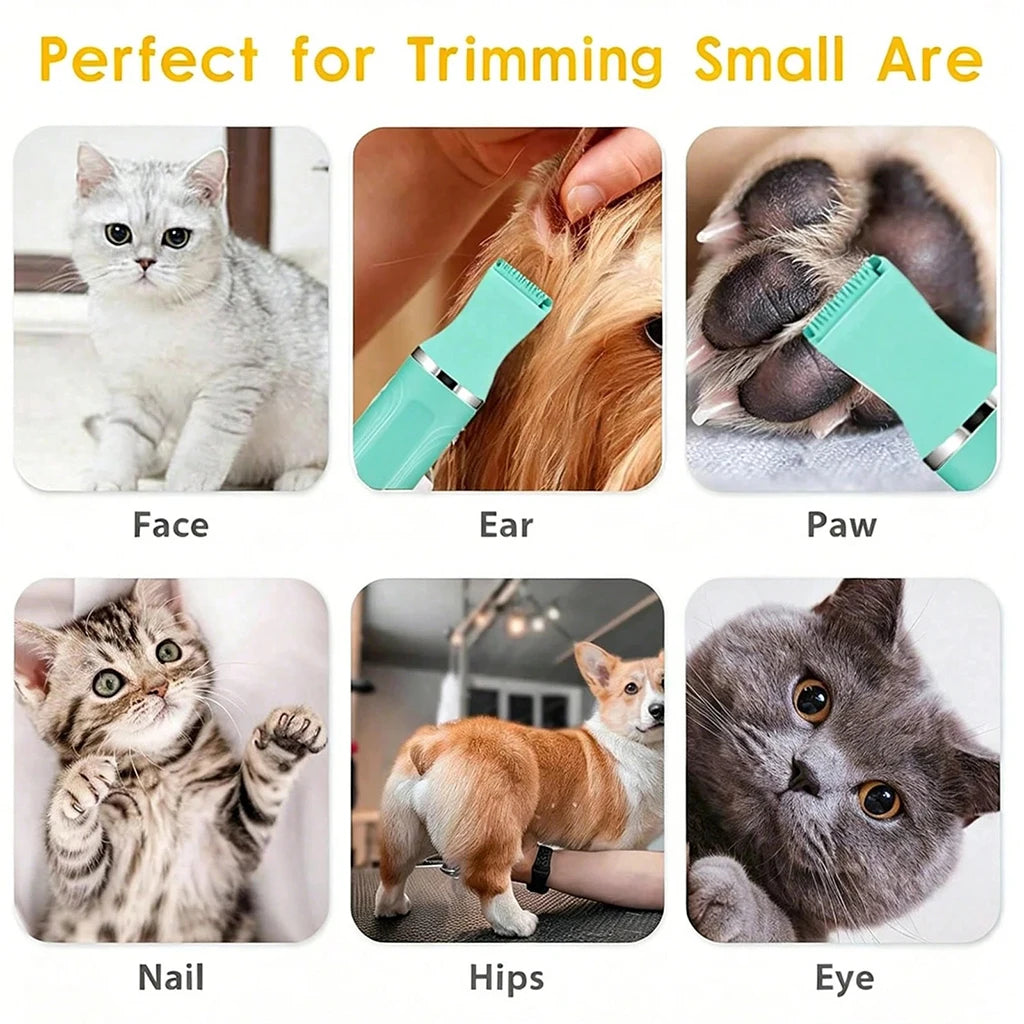 4-in-1 Pet Hair Clipper Rechargeable Dog Cat Trimmer Kit Cordless Electric Grooming Shaver with Comb Guide for Puppy Kitten