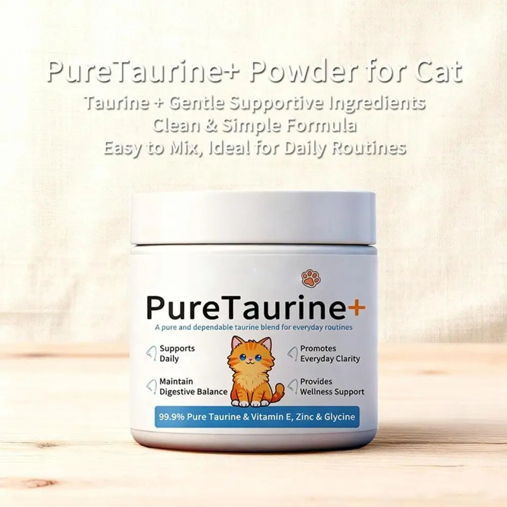 200G Cat body Health care powder 99.9% pure taurine VE Zinc Supports Digestion&Enhancing Immunityfor Pets with Sensitive Intesti
