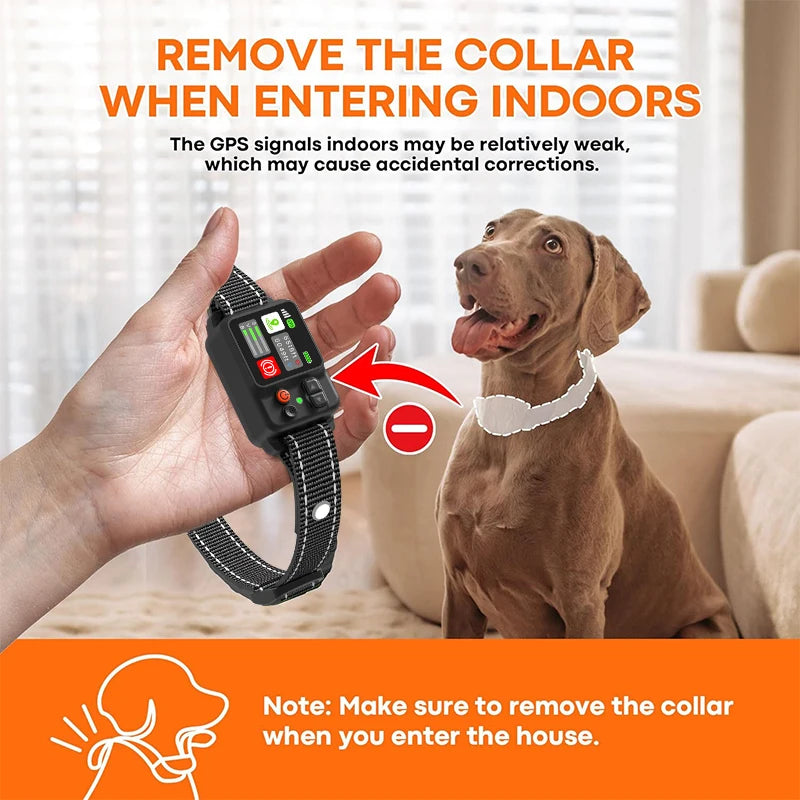 GPS Dog Wireless Fence Coverage Range 49-6561 Feet IP67 Waterproof Adjustable Training Modes GPS Positioning Outdoor Use Only