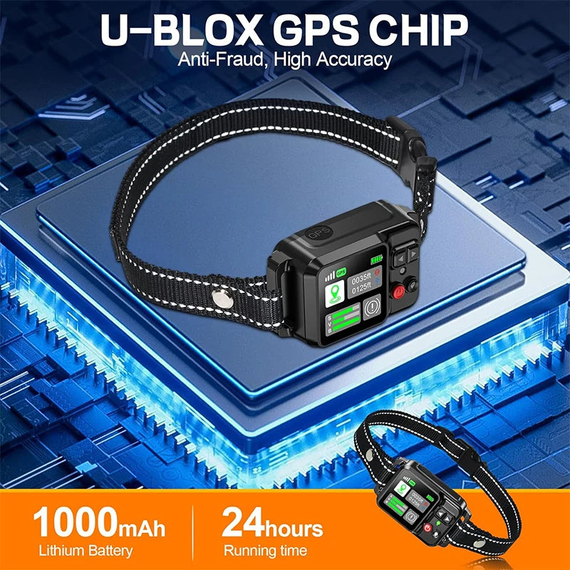 GPS Dog Wireless Fence Coverage Range 49-6561 Feet IP67 Waterproof Adjustable Training Modes GPS Positioning Outdoor Use Only