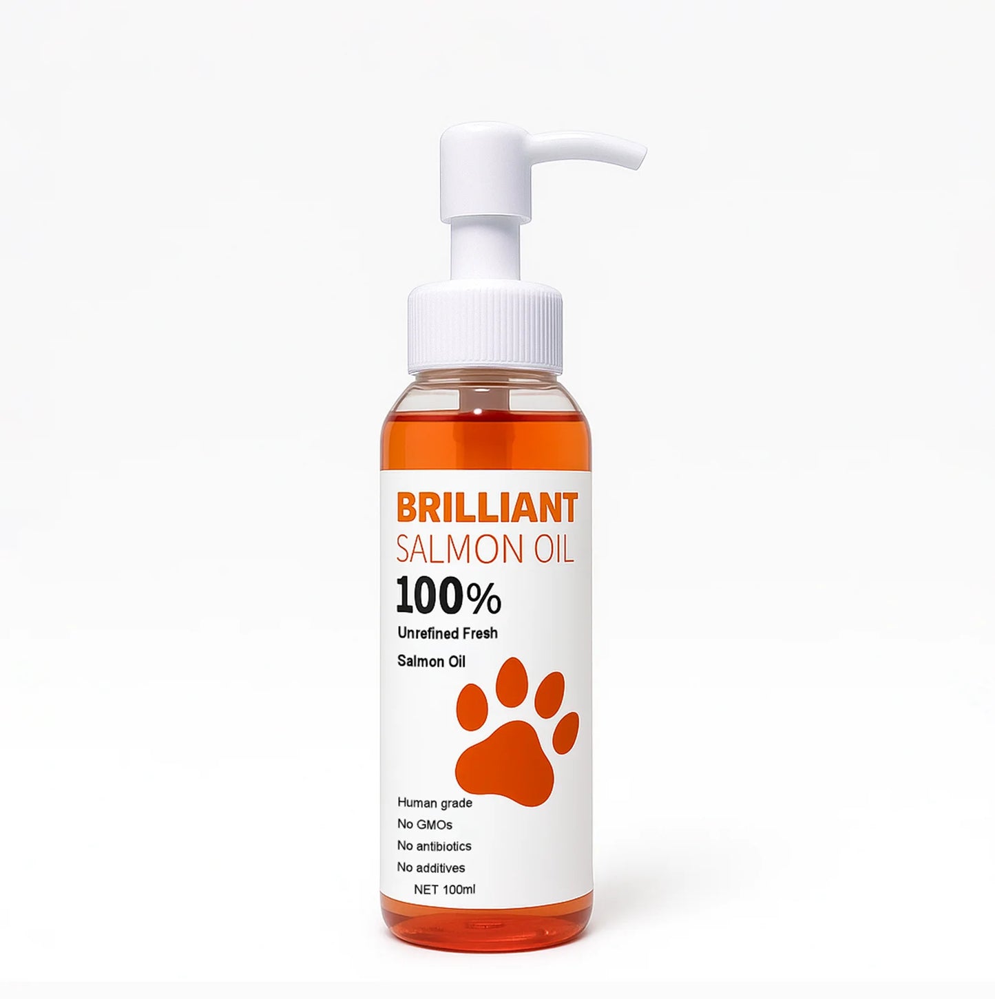 300ml/10.15 fl oz, 100ml/3.38 fl oz Human Grade Salmon Oil for Dogs&Cats – Omega Fatty Acids Supplement for Optimal Health & Nut