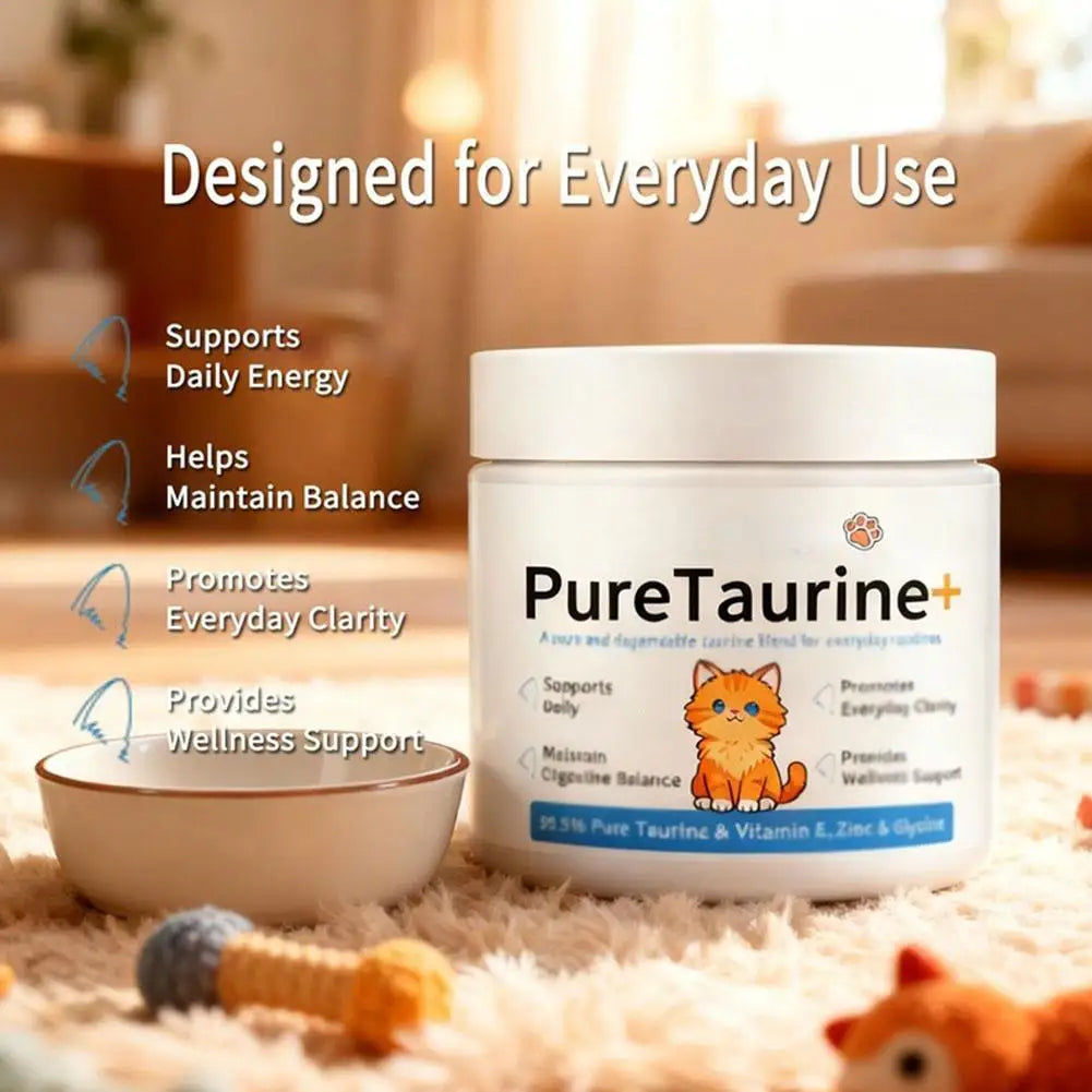 200G Cat body Health care powder 99.9% pure taurine VE Zinc Supports Digestion&Enhancing Immunityfor Pets with Sensitive Intesti